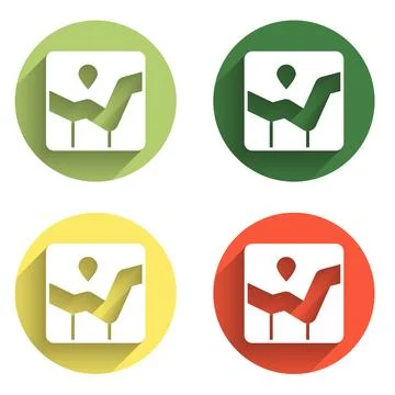 Set Graph, chart, diagram, infographic icon isolated with long shadow backg.. Stock Illustration