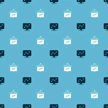 Set Graph chart infographic and Board with on seamless pattern. Vector 스톡 일러스트