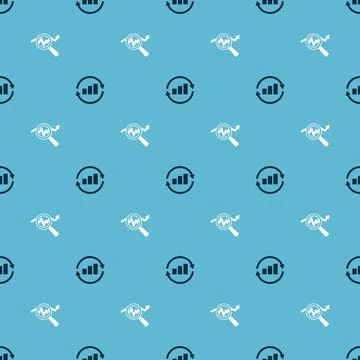 Set Graph chart infographic and Search data analysis on seamless pattern. V.. Stock Illustration