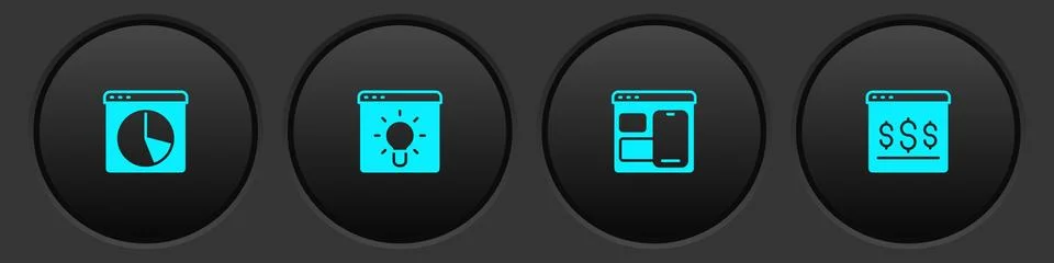 Set Graph chart infographic, Browser window, Web developer programming code and Stock Illustration
