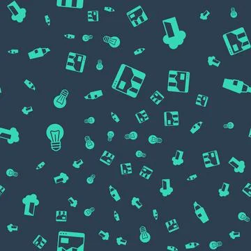 Set Graph chart infographic, Cloud database, Light bulb and Marker pen on 스톡 일러스트