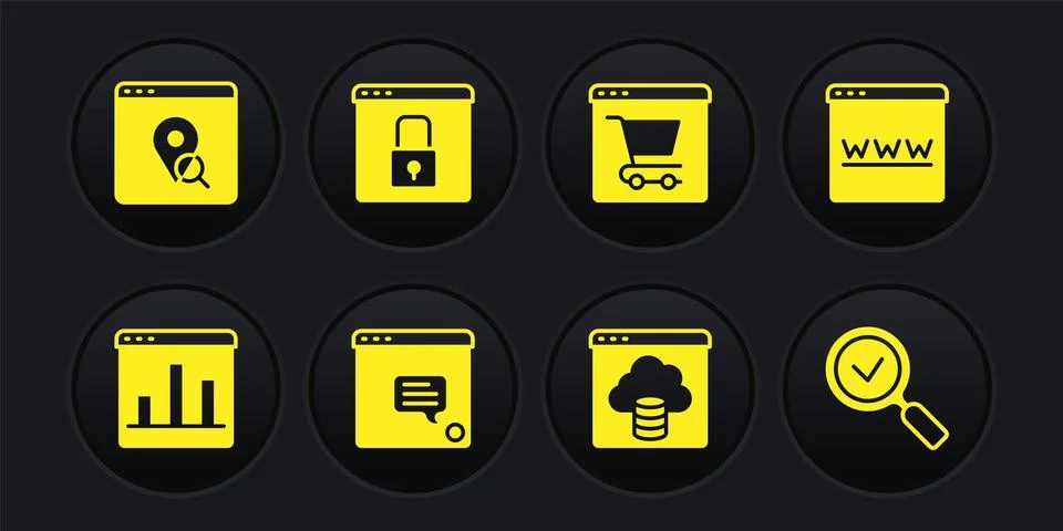 Set Graph chart infographic, Cloud technology data transfer, Online shopping Ilustração Stock