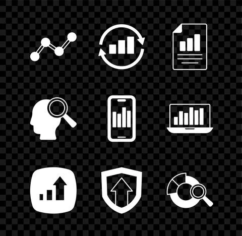 Set Graph chart infographic, Document with, Financial growth, Search data 스톡 일러스트