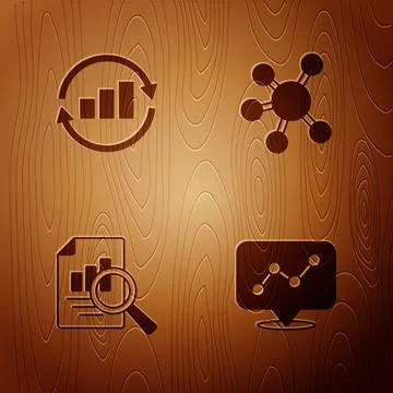Set Graph chart infographic, Document with and Project team base on wooden .. Stock Illustration