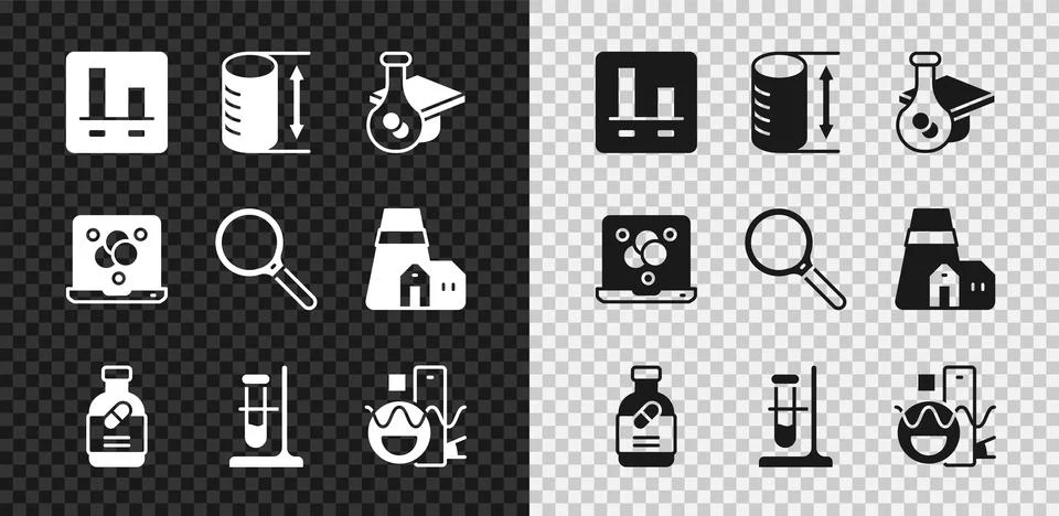 Set Graph chart infographic, Height geometrical figure, Graduation cap, Medicine Stock Illustration