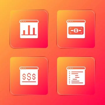 Set Graph chart infographic, Online shopping on screen,  and Browser window.. 스톡 일러스트