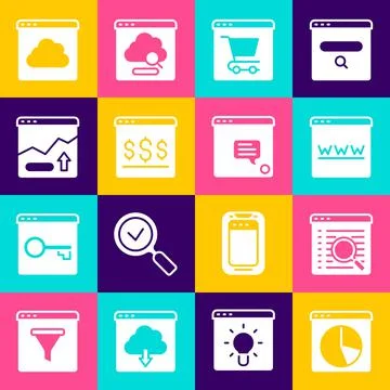 Set Graph chart infographic, Search engine, Browser window, Online shopping on イラスト素材