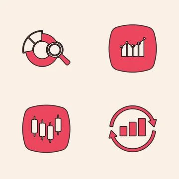 Set Graph chart infographic, Search data analysis, Financial growth and Bro.. Stock Illustration