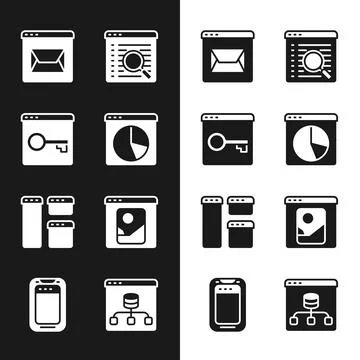Set Graph chart infographic, Secure your site with HTTPS, SSL, Website and ma Illustration