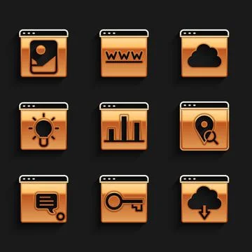 Set Graph chart infographic, SSL, Cloud download, Infographic of city map, New Illustrazione stock