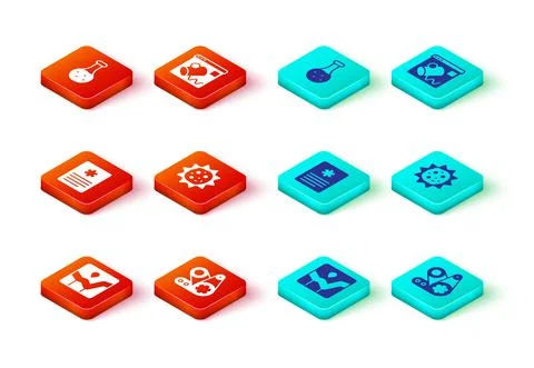 Set Graph chart infographic, Timing belt kit, Patient record, Virus, Data Illustrazione stock
