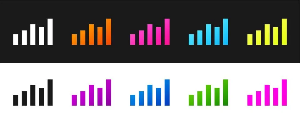 Set Graph, schedule, chart, diagram, infographic, pie graph icon isolated on 스톡 일러스트