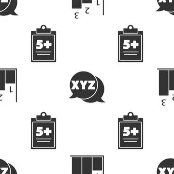 Set Graph, schedule, chart, diagram, XYZ Coordinate system and Test or exam Stock Illustration