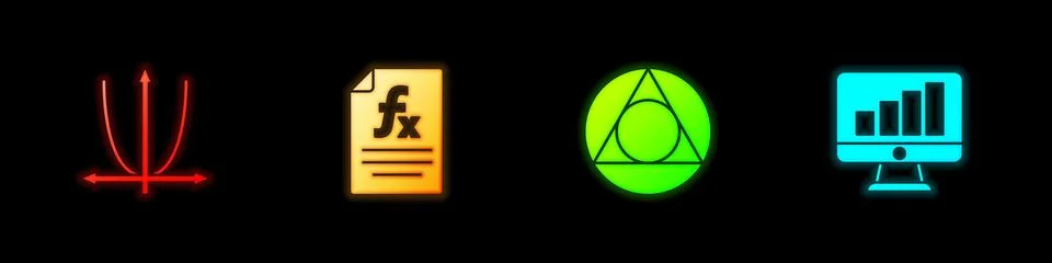 Set Graph, schedule, chart, diagram, Function mathematical symbol, Triangle a Illustrazione stock