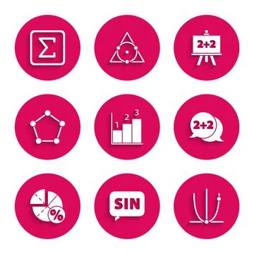 Set Graph, schedule, chart, diagram, Mathematics function sine, Equation Stock Illustration