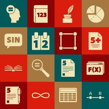 Set Graph, schedule, chart, diagram, Function mathematical symbol, Test or exam Stock Illustration