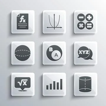 Set Graph, schedule, chart, diagram, Geometric figure, XYZ Coordinate system Stock Illustration