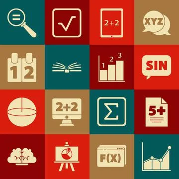 Set Graph, schedule, chart, diagram, Test or exam sheet, Mathematics function Stock Illustration