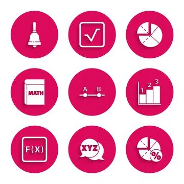 Set Graph, schedule, chart, diagram, XYZ Coordinate system, Function Illustrazione stock