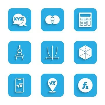 Set Graph, schedule, chart, diagram, Square root of x glyph, Function Stock Illustration