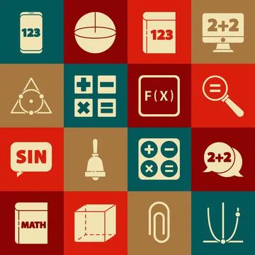 Set Graph, schedule, chart, diagram, Equation solution, Calculation, Book with Stockillustratie