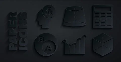 Set Graph, schedule, chart, diagram, Calculator, Subsets, math, is subset of b Illustrazione stock