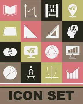 Set Graph, schedule, chart, diagram, Computer monitor with graph, Function .. Illustrazione stock