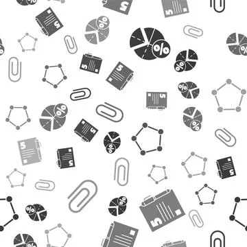Set Graph, schedule, chart, diagram, Test or exam sheet and pen, Geometric fi Stock Illustration