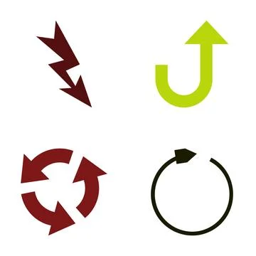 Set of graphic arrows with different directions and concepts Stock Illustration