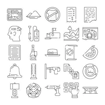 Set of graphic design web line icons Stock Illustration