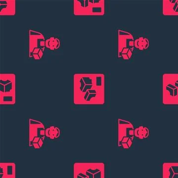 Set Graphic designer and 3D printer on seamless pattern. Vector Stock Illustration