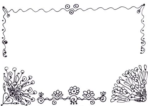 A set of graphic elements, frames, corners, etc. Black and white drawing Illustrazione stock