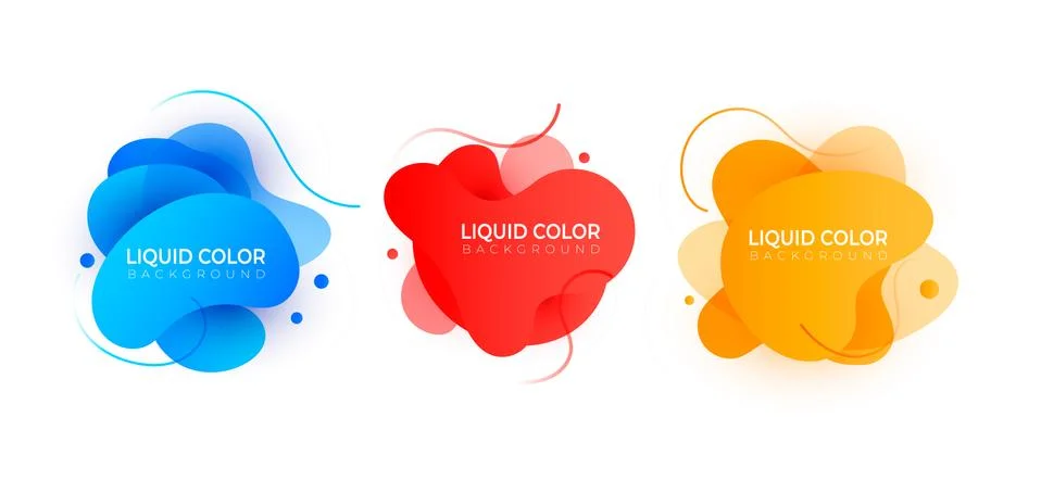 Set of graphic liquid color elements Stock Illustration