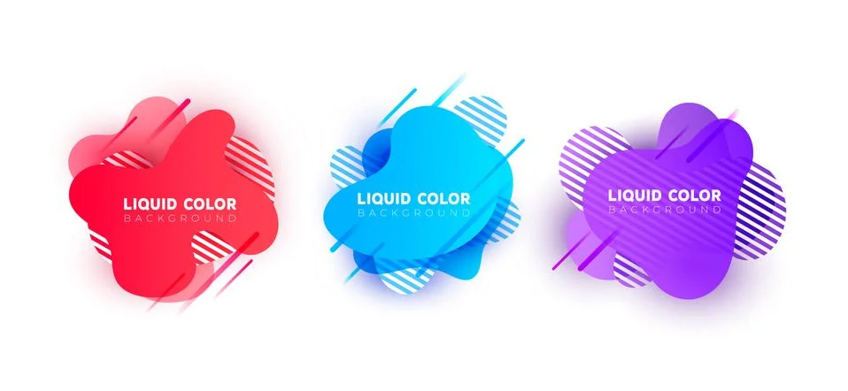 Set of graphic liquid color elements イラスト素材