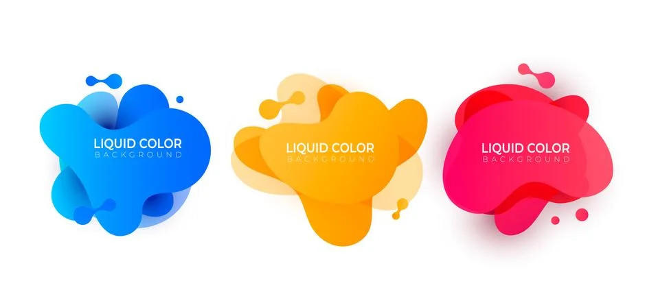Set of graphic liquid color elements Illustrazione stock