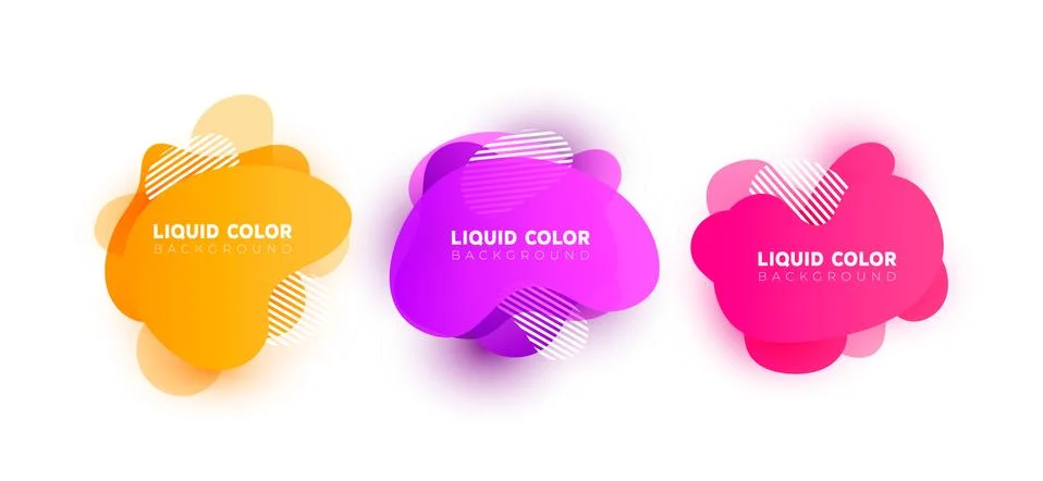 Set of graphic liquid color elements イラスト素材