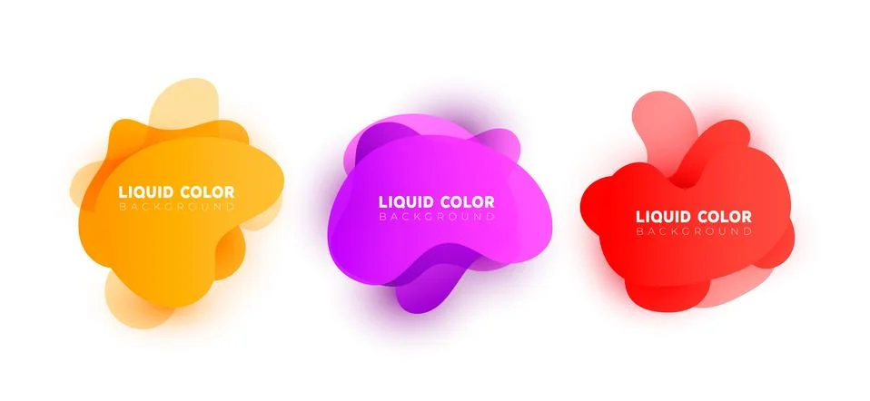 Set of graphic liquid color elements Illustrazione stock
