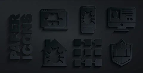 Set Graphic password protection, Create account screen, House system bug, S.. Illustrazione stock