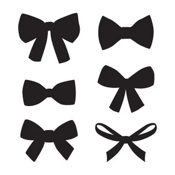 Set of graphical decorative bows Ilustração Stock