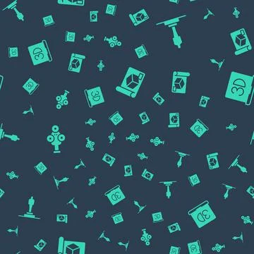 Set Graphing paper for engineering, 3D printer model, scanner and on seamless Stock Illustration