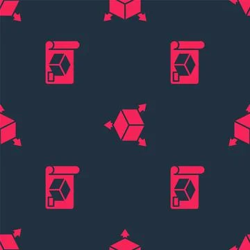 Set Graphing paper for engineering and Isometric cube on seamless pattern Illustrazione stock