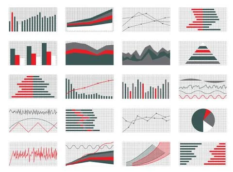 Set of Graphs and Charts. Data and Statistic, Informative Infogr 스톡 일러스트