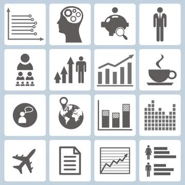 Set of graphs and icons Illustrazione stock