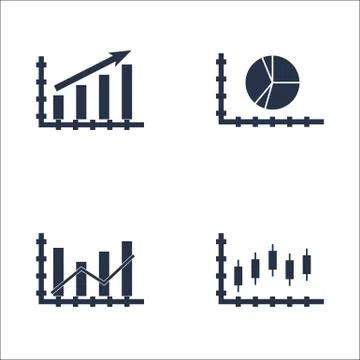 Set Of Graphs, Diagrams And Statistics Icons. Premium Quality Symbol Collecti Stock Illustration
