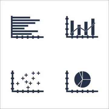 Set Of Graphs, Diagrams And Statistics Icons. Premium Quality Symbol Collecti Stock Illustration