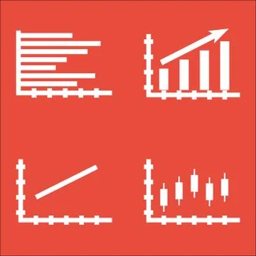Set Of Graphs, Diagrams And Statistics Icons. Premium Quality Symbol Collecti Stock Illustration