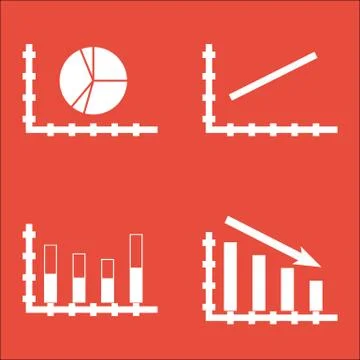 Set Of Graphs, Diagrams And Statistics Icons. Premium Quality Symbol Collecti Stock Illustration