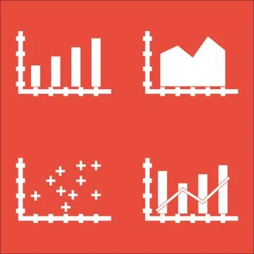 Set Of Graphs, Diagrams And Statistics Icons. Premium Quality Symbol Collecti Stock Illustration