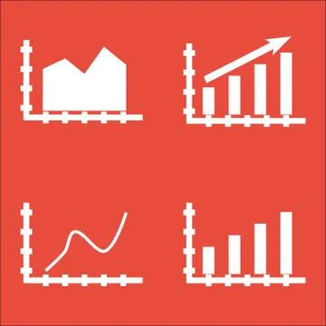 Set Of Graphs, Diagrams And Statistics Icons. Premium Quality Symbol Collecti Stock Illustration