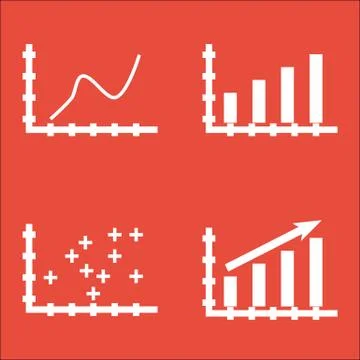 Set Of Graphs, Diagrams And Statistics Icons. Premium Quality Symbol Collecti Stock Illustration